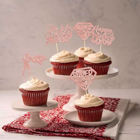 Gyufise 24 Pack Red Glitter Happy Mothers Day Cupcake Toppers Best Mom Ever Cupcake Picks Love You Mom Cake Decoration Party Supplies for Mother's Day Party Cupcake Decorations in Saudi Arabia