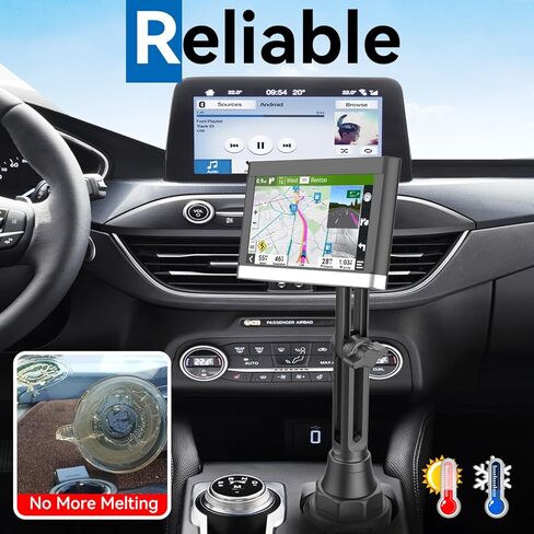 for Garmin GPS Car Mount Cup Holder Replacement 17mm Ball Mount with Adjustable Long Arm fit Garmin Nuvi Drive Dezl Portable Navigator, Black in Kuwait