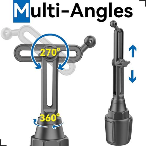 for Garmin GPS Car Mount Cup Holder Replacement 17mm Ball Mount with Adjustable Long Arm fit Garmin Nuvi Drive Dezl Portable Navigator, Black in Kuwait