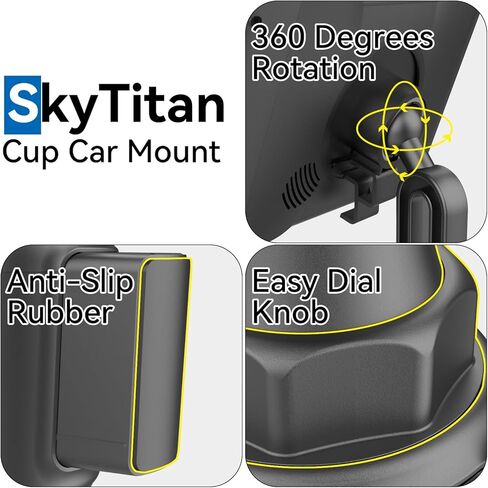 for Garmin GPS Car Mount Cup Holder Replacement 17mm Ball Mount with Adjustable Long Arm fit Garmin Nuvi Drive Dezl Portable Navigator, Black in Kuwait