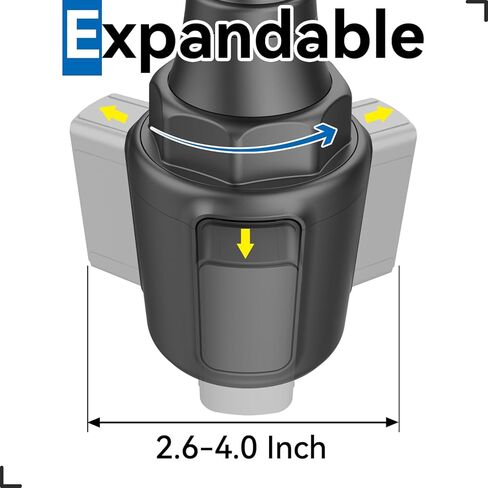 for Garmin GPS Car Mount Cup Holder Replacement 17mm Ball Mount with Adjustable Long Arm fit Garmin Nuvi Drive Dezl Portable Navigator, Black in Kuwait