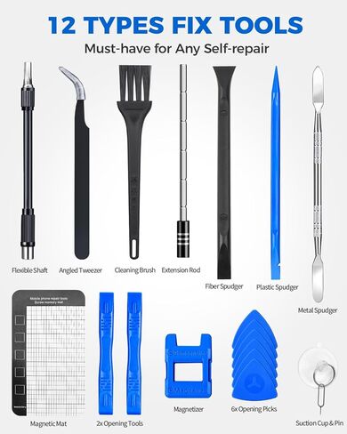 مجموعة مفك كهربائي صغير UnaMela: 140 في 1 مفك كهربائي صغير لاسلكي - 120 لقمة دقيقة، 5 إعدادات عزم الدوران، ضوء LED، مجموعة أدوات إصلاح مفك الطاقة المغناطيسية لأجهزة الكمبيوتر RC الإلكترونية in Kuwait