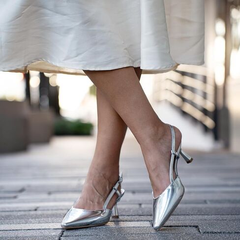 JENN ARDOR Women's Slingback Kitten Heel Closed Pointed Toe Dress Pumps Shoes for Women Comfortable Low Heeled Sandals Wedding Party Pumps in Saudi Arabia