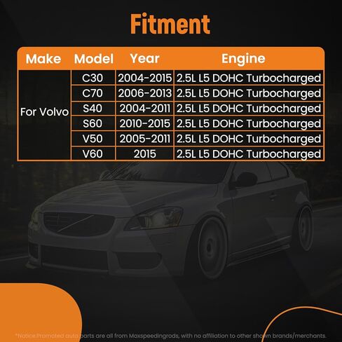 maxpeedingrods مجموعة حشية رأس الأسطوانة لفولفو C30 2004-2015 C70 2006-2013 S40 2004-2011 S60 2010-2015 V50 2005-2011 V60 2015، 2.5L L5، يستبدل HGS4504، HS54547 in Saudi Arabia