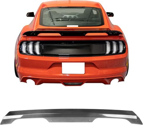 IKON MOTORSPORTS, Gurney Flap Compatible with 2015-2023 Ford Mustang Coupe, GT500 Handling Package Style Smoke Rear Trunk Spoiler Gurney Flap Wicker Bill with Hardware Kit, 2016 2017 2018 2019 2020 in Saudi Arabia