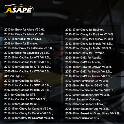 مجموعة ASAPE مكونة من 6 شمعات إشعال لسيارة شيفروليه إمبالا 3.6L 2013-2017، لسيارة Buick Enclave 3.6L 2008-2016، لسيارة Cadillac CTS 3.6L 2011-2015، استبدل OE UF569 in Saudi Arabia
