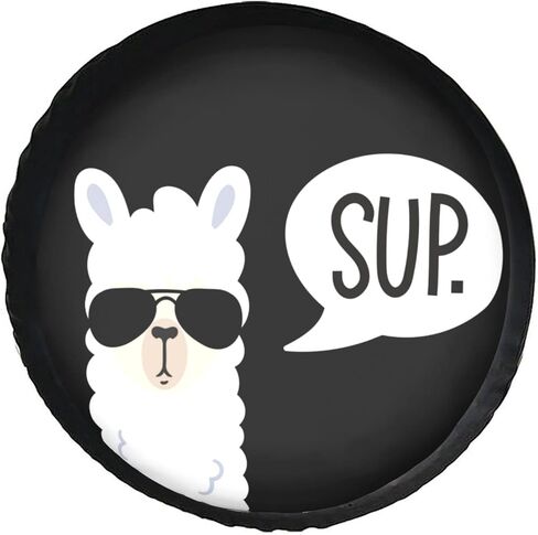 غطاء إطار احتياطي مضحك Sup Llama واقيات العجلة المقاومة للغبار غطاء إطار العجلة مناسب للمقطورة وRv وسيارات الدفع الرباعي والعديد من المركبات مقاس 15 بوصة in Saudi Arabia