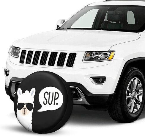 غطاء إطار احتياطي مضحك Sup Llama واقيات العجلة المقاومة للغبار غطاء إطار العجلة مناسب للمقطورة وRv وسيارات الدفع الرباعي والعديد من المركبات مقاس 15 بوصة in Saudi Arabia