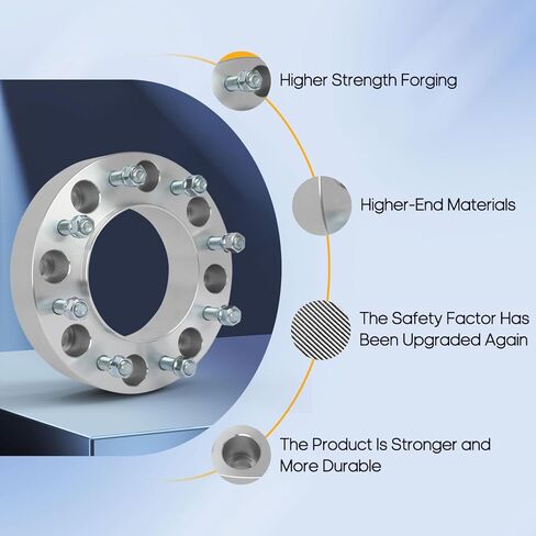 OCPTY 2PCS 8x200 to 8x200 Wheel Spacers 2 inch 14x1.5 Studs 142mm Hub Bore Forged Hub Centric Wheel Spacers 8 Lug fit for 3500 for F-350 Super Duty in Saudi Arabia