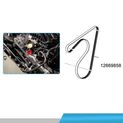 12669858 حزام سيربنتين مضلع على شكل حرف V و12658178 طقم حزام ضاغط تكييف الهواء مع أداة وأحزمة وأحزمة بكرات متوافقة مع سيارات شيفروليه جي إم سي وكاديلاك in Saudi Arabia