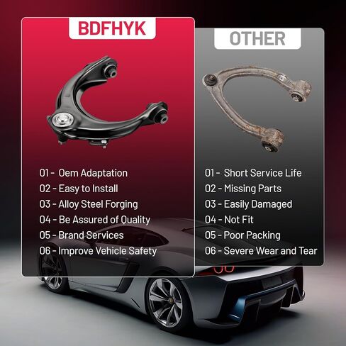 BDFHYK قطعتان من أذرع التحكم العلوية الأمامية مع وصلة كروية متوافقة مع Acura TL 2004 2005 2006 2007 2008 استبدال K623753، K623754 in Saudi Arabia