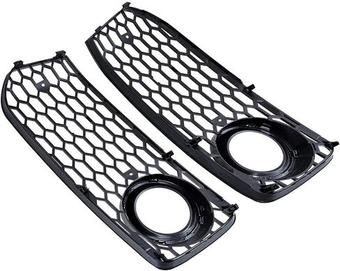 Astra Depot متوافق مع شبكة الضباب الخفيفة على شكل قرص العسل RS5 Style Grill Gloss أسود/كروم Audi A5 S-Line S5 B8 2008-2012 in Saudi Arabia
