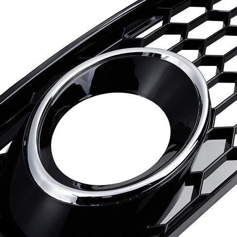 Astra Depot متوافق مع شبكة الضباب الخفيفة على شكل قرص العسل RS5 Style Grill Gloss أسود/كروم Audi A5 S-Line S5 B8 2008-2012 in Saudi Arabia