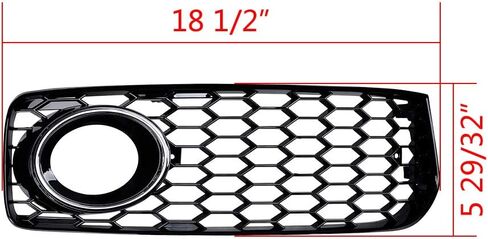 Astra Depot متوافق مع شبكة الضباب الخفيفة على شكل قرص العسل RS5 Style Grill Gloss أسود/كروم Audi A5 S-Line S5 B8 2008-2012 in Saudi Arabia
