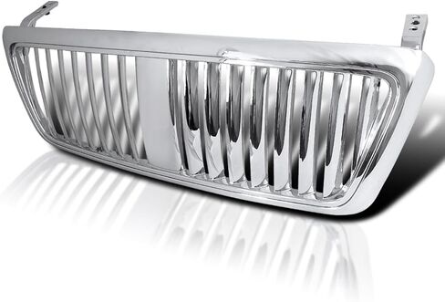Spec-D Tuning Chrome Vertical Front Hood Grille Compatible with 2004-2008 Ford F150, 2006-2008 Lincoln Mark LT in Saudi Arabia