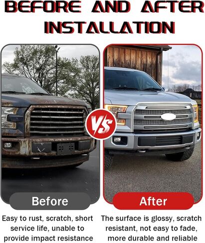 Oxford White+Gloss Black Trim Grille Assembly Fits 2015 2016 2017 Ford F-150 Platinum Style Front Bumper Grill with Camera Hole Repalce for FL3Z8200UA in Saudi Arabia