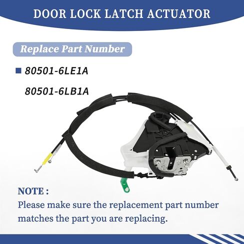 Front Left Driver Side Door Lock Latch Actuator Compatible with Nissan Sentra S SR SV 2020 2021 2022 2023 2024 Replace 80501-6LE1A 80501-6LB1A in Saudi Arabia