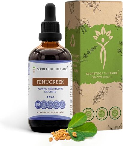 Secrets of the Tribe Fenugreek Tincture Alcohol-Free Liquid Extract, Fenugreek (Trigonella foenum-graecum) Dried Fruit (2 FL OZ) in Saudi Arabia
