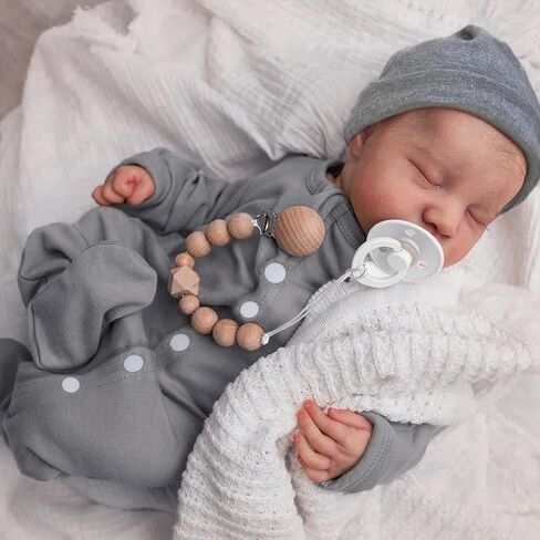 WOOROY Realistic Reborn Baby Dolls Levi - 18 Inch Full Vinyl Body Lifelike Reborn Boy Doll Poseable Anatomically Correct Newborn Sleeping Baby Dolls Gift for Kids Age 3+ in Kuwait