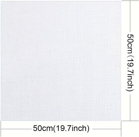 1PC 14CT White Embroidery Cloth for Cross Stitch and Handicrafts - Pre-Cut Grid Pattern, Hand Wash Only, 50 * 50 in Saudi Arabia