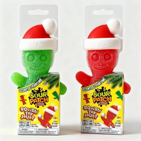 Incredible Novelties Sour Patch Holiday Scented Squishy Toys, 2-Pack (Green & Red) – Soft Translucent Fidget Squeeze Toys, Cherry & Lime Scent, Christmas Stocking Stuffers in Saudi Arabia