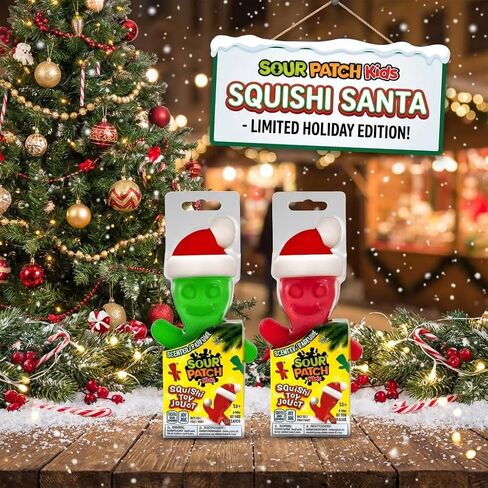 Incredible Novelties Sour Patch Holiday Scented Squishy Toys, 2-Pack (Green & Red) – Soft Translucent Fidget Squeeze Toys, Cherry & Lime Scent, Christmas Stocking Stuffers in Saudi Arabia