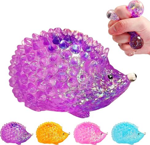 1Pcs Hedgehog Squishy Sugar Ball, Slow Rise Hedgehog Squishy Sensory Fidget Toys for Kids, Easter Basket Stuffers, Glitter Stress Relief Sugar Balls for Party Favors, Autism, ADHD (Blue) in Saudi Arabia