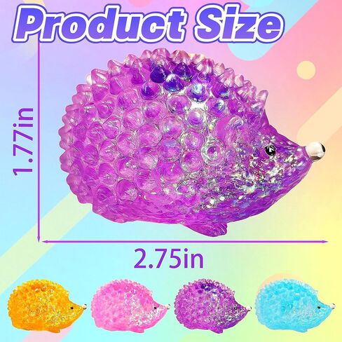 1Pcs Hedgehog Squishy Sugar Ball, Slow Rise Hedgehog Squishy Sensory Fidget Toys for Kids, Easter Basket Stuffers, Glitter Stress Relief Sugar Balls for Party Favors, Autism, ADHD (Blue) in Saudi Arabia