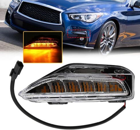 مصباح إشارة الانعطاف الأيمن متوافق مع Q50 Q50s Sport 2014-2020 مصباح إشارة الانعطاف ضوء الضباب جانب الركاب استبدال 261304GA0A in Saudi Arabia
