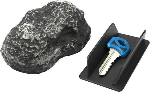 Hide-a-Key Realistic Rock، حامل مفاتيح احتياطي خارجي مع حجرة سرية، تصميم حجري رمادي، صندوق أمان مقاوم للطقس in Saudi Arabia