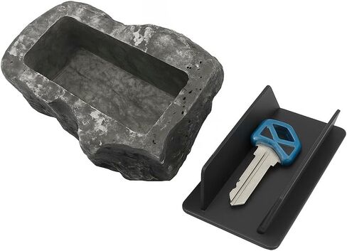 Hide-a-Key Realistic Rock، حامل مفاتيح احتياطي خارجي مع حجرة سرية، تصميم حجري رمادي، صندوق أمان مقاوم للطقس in Saudi Arabia