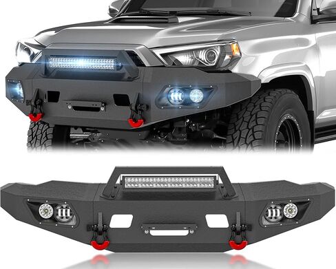 for Frontier Pickup Truck Rear Bumper Compatible with 2022 2023 2024 2025 Nissan Frontier with 2 x LED Lights, D-rings, Sensor Holes, License Plate Lights & Holes, Trailer Plug Hole, Black in Saudi Arabia