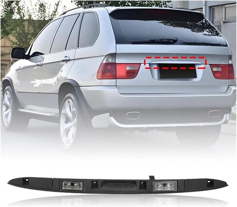 Boot Trunk Lid Handle Grip with Key Button 51137170676 51137054941 Compatible with BMW X5 E53 2000-2006 Touring Rear Hatch Lid Handle Grip(Black) in Saudi Arabia