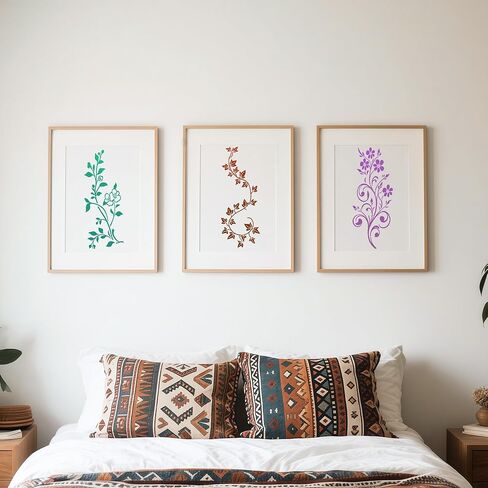Stencils for Painting on Wood, 14Pcs Reusable Leaf/Flower Stencils for Painting on Walls, Furniture, Home Decor, DIY Crafts in Saudi Arabia