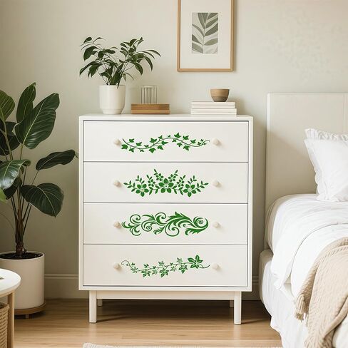 Stencils for Painting on Wood, 14Pcs Reusable Leaf/Flower Stencils for Painting on Walls, Furniture, Home Decor, DIY Crafts in Saudi Arabia