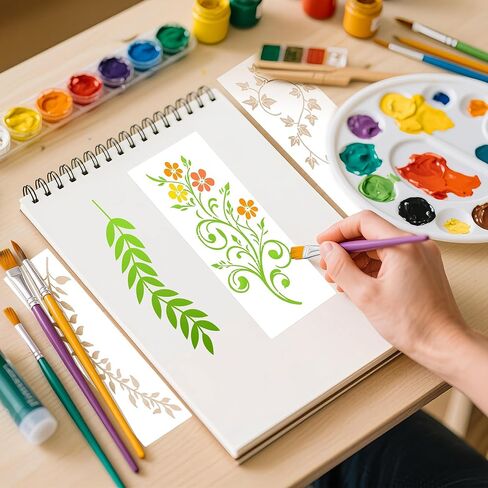 Stencils for Painting on Wood, 14Pcs Reusable Leaf/Flower Stencils for Painting on Walls, Furniture, Home Decor, DIY Crafts in Saudi Arabia