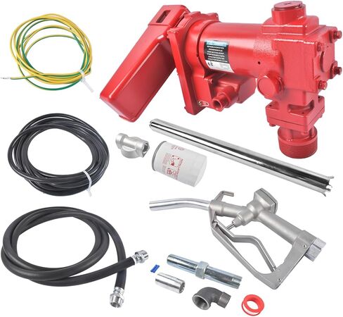 20 GPM 12 Volt Fuel Transfer Pump High Flow DC Transfer Pump Cast Iron Heavy Duty Transfer Pump for Gasoline Diesel Kerosene Ethanol Methanol Blends Biodiesel, w/Discharge Hose & Manual Nozzle Vahaha in Kuwait