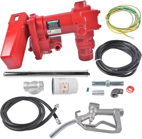 20 GPM 12 Volt Fuel Transfer Pump High Flow DC Transfer Pump Cast Iron Heavy Duty Transfer Pump for Gasoline Diesel Kerosene Ethanol Methanol Blends Biodiesel, w/Discharge Hose & Manual Nozzle Vahaha in Kuwait