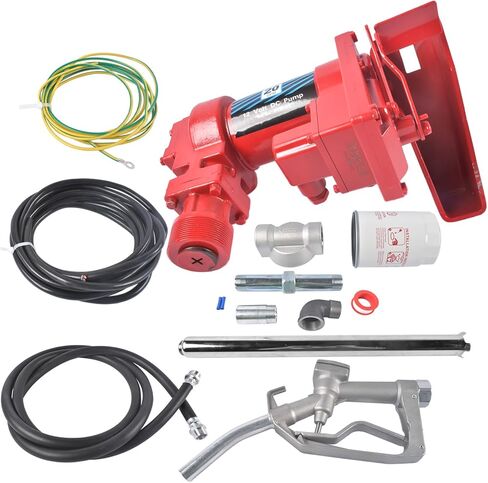 20 GPM 12 Volt Fuel Transfer Pump High Flow DC Transfer Pump Cast Iron Heavy Duty Transfer Pump for Gasoline Diesel Kerosene Ethanol Methanol Blends Biodiesel, w/Discharge Hose & Manual Nozzle Vahaha in Kuwait