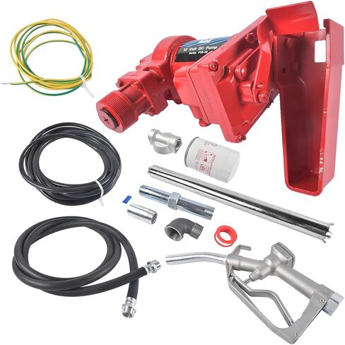20 GPM 12 Volt Fuel Transfer Pump High Flow DC Transfer Pump Cast Iron Heavy Duty Transfer Pump for Gasoline Diesel Kerosene Ethanol Methanol Blends Biodiesel, w/Discharge Hose & Manual Nozzle Vahaha in Kuwait