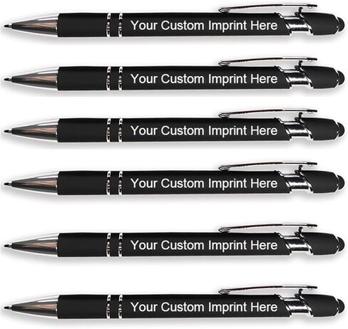 Custom Metallic Printed Name Pens - Personalized Pens with Stylus -Business Advertising - Imprinted with Logo or Message, (50 Count (Pack of 1) blue) in Kuwait