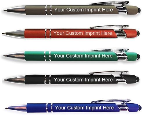Custom Metallic Printed Name Pens - Personalized Pens with Stylus -Business Advertising - Imprinted with Logo or Message, (50 Count (Pack of 1) blue) in Kuwait