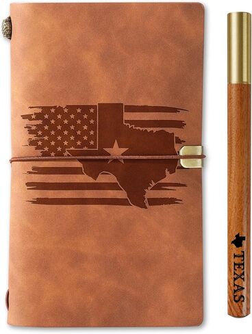 InnoBeta Texas Gifts, Texas Themed Souvenirs Travel Homesick Gifts, US States Themed Gifts 7.8"x5" Embossed Refillable Notebook with Pen, Perfect for Christmas & Birthday in Saudi Arabia