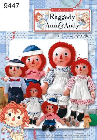 Simplicity Sewing Pattern 9447 Raggedy Ann and Andy Dolls, One Size in Saudi Arabia