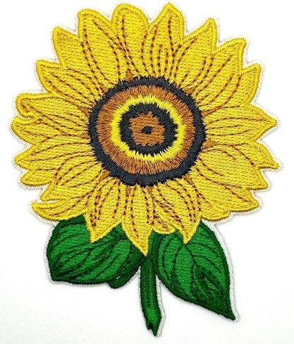 3.5" Sunflower Iron On Patch - Embroidered Sunflower Applique Appliques Iron On Sew On Patches for Holes, Clothing, Jeans, Hat, Backpacks, Clothes - Sunflower Patch in Saudi Arabia