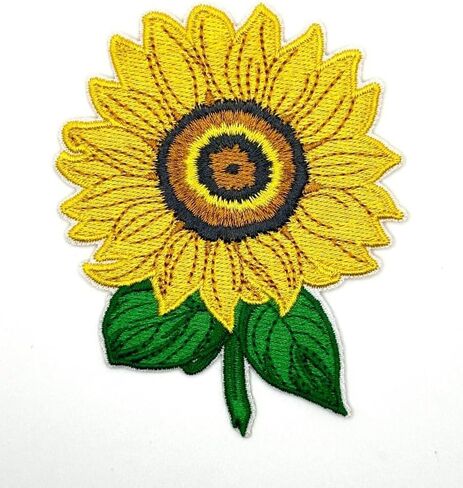 3.5" Sunflower Iron On Patch - Embroidered Sunflower Applique Appliques Iron On Sew On Patches for Holes, Clothing, Jeans, Hat, Backpacks, Clothes - Sunflower Patch in Saudi Arabia