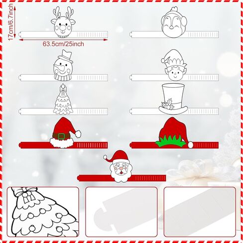 Zhanmai 36 Pcs Christmas Paper Crowns Party Hats Color Your Own Xmas Themed Party Decoration Crafts Santa Snowman Tree Elf Christmas Crafts for Paper Coloring Holiday Headbands for DIY Supplies in Saudi Arabia