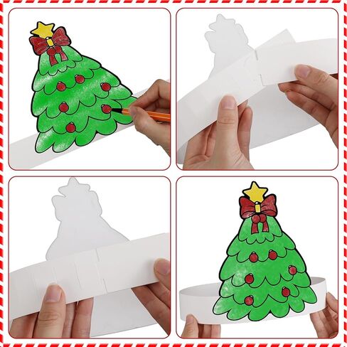 Zhanmai 36 Pcs Christmas Paper Crowns Party Hats Color Your Own Xmas Themed Party Decoration Crafts Santa Snowman Tree Elf Christmas Crafts for Paper Coloring Holiday Headbands for DIY Supplies in Saudi Arabia