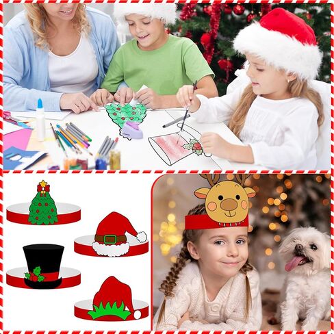 Zhanmai 36 Pcs Christmas Paper Crowns Party Hats Color Your Own Xmas Themed Party Decoration Crafts Santa Snowman Tree Elf Christmas Crafts for Paper Coloring Holiday Headbands for DIY Supplies in Saudi Arabia