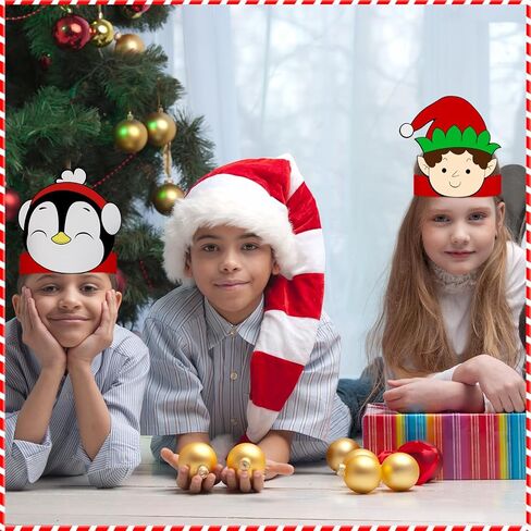 Zhanmai 36 Pcs Christmas Paper Crowns Party Hats Color Your Own Xmas Themed Party Decoration Crafts Santa Snowman Tree Elf Christmas Crafts for Paper Coloring Holiday Headbands for DIY Supplies in Saudi Arabia